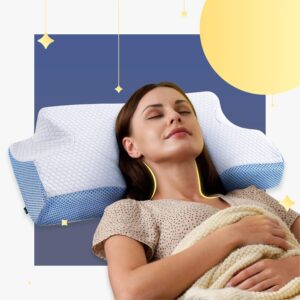 Z-Hom Orthopädisches Nackenkissen aus Memory-Schaum 38x66x10/12cm Ergonomisches Kopfkissen für Seiten