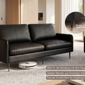 Z-hom Leder Sofa Modell 002, 2-Sitzer-/ 3-Sitzer-Sofa, Moderne Couch
